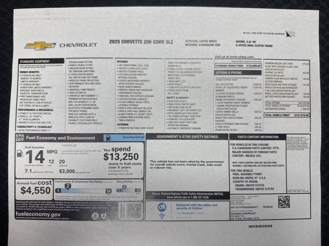 2025 Chevrolet Corvette Z06 3LZ